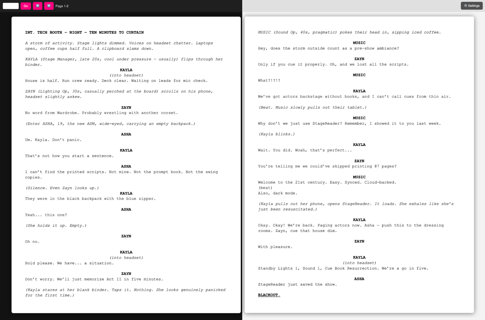 StageReader App Screenshot 2
