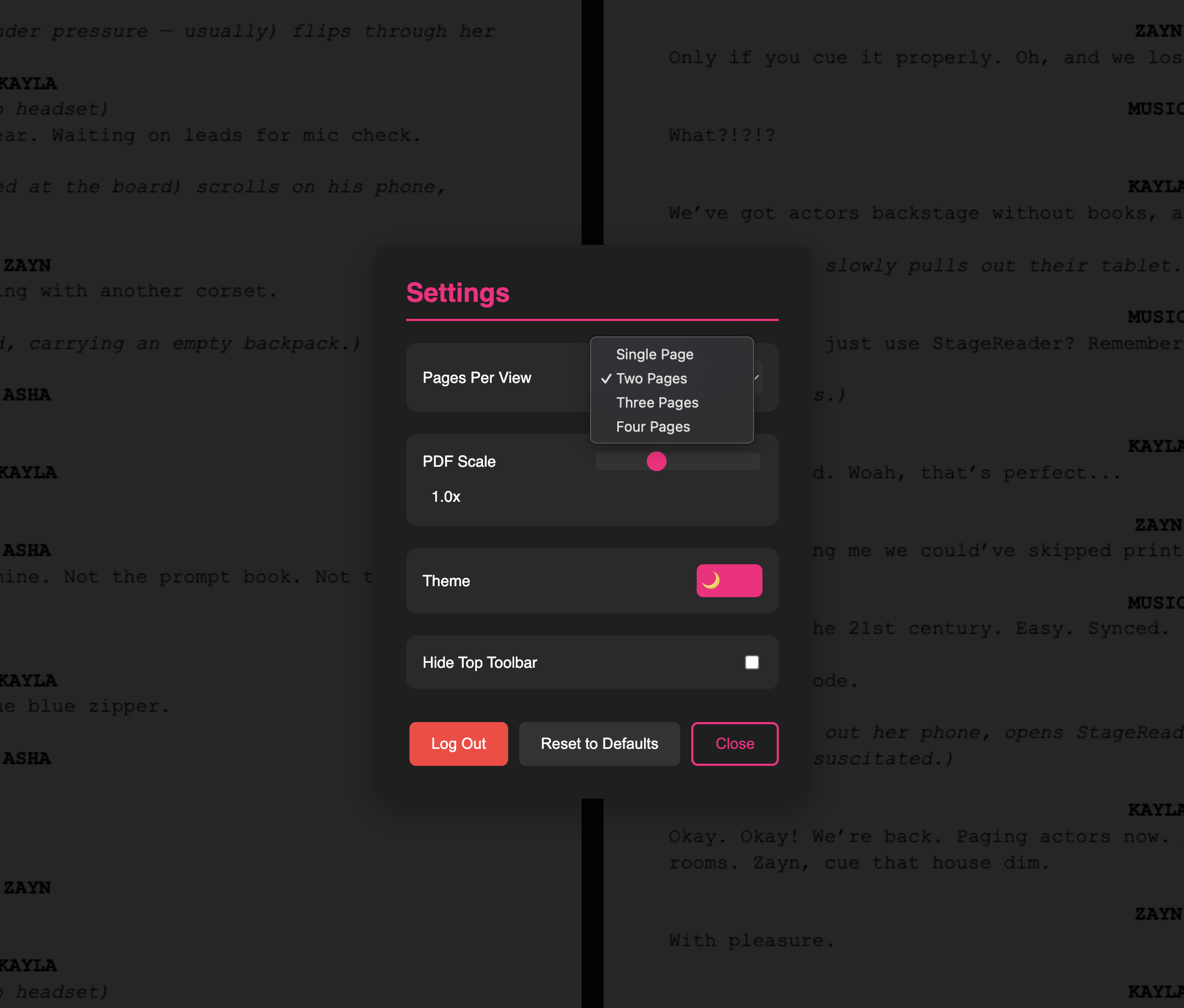 StageReader App Screenshot 3